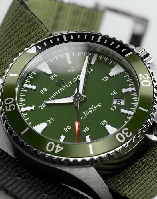 Оригинальные часы Hamilton Hamilton Khaki Navy Scuba Auto H82375961 механические калибр механизма h-10 общий вид